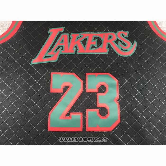 Camiseta Los Angeles Lakers Lebron James #23 Mitchell & Ness 2018-19 Negro